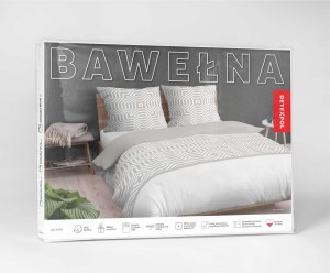 Pościel bawełniana 220x200 Bawełna 32 beżowa biała geometryczna-4
