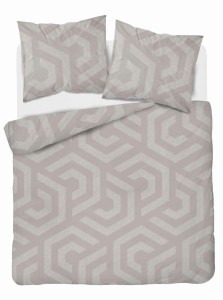 Pościel bawełniana 220x200 Bawełna 32 beżowa geometryczna-2