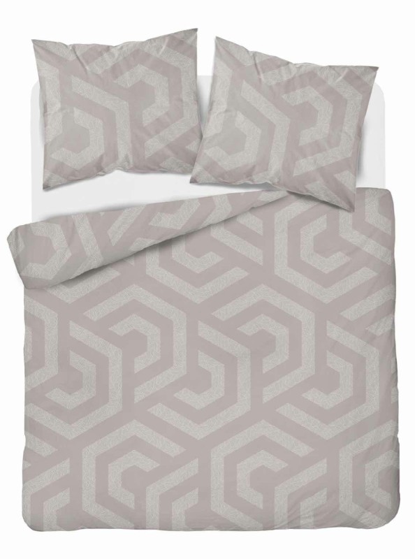 Pościel bawełniana 220x200 Bawełna 32 beżowa geometryczna-2