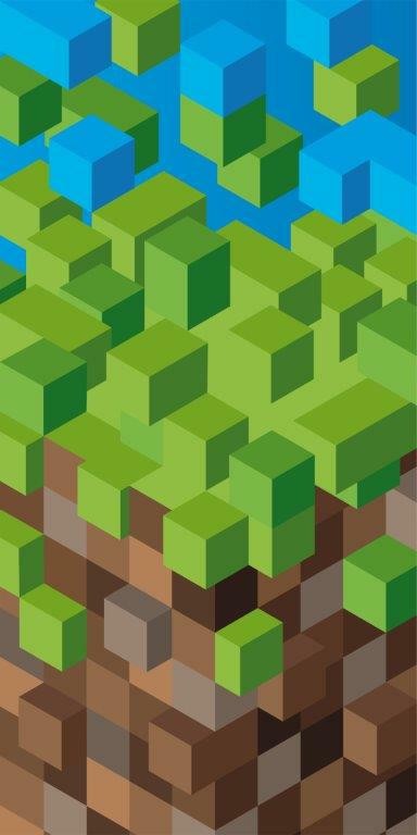 36531Ręcznik plażowy 70x140 Minecraft Pixel 77 zielony brązowy dziecięcy bawełniany-1