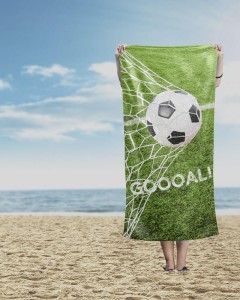 36533Ręcznik plażowy 70x140 Piłka 80 zielony dziecięcy bawełniany-3