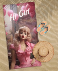36555Ręcznik plażowy 70x140 Girl 88 różowy dziecięcy bawełniany-3