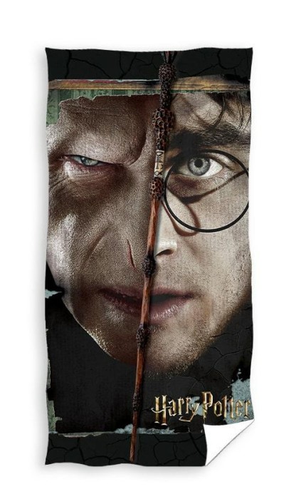 36561Ręcznik plażowy 70x140 Harry Potter czarny bawełniany 320g/m2 C24-1