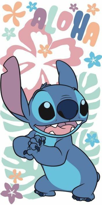 36563Ręcznik plażowy 70x140 Lilo and Stitch Hawaiian niebieski dziecięcy bawełniany Kids25-1