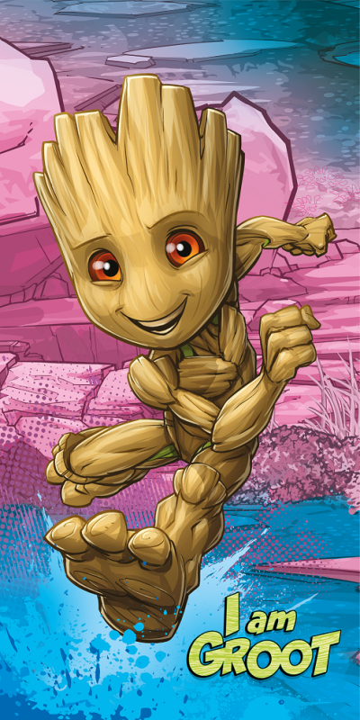36569Ręcznik plażowy 70x140 Groot "I am groot" dziecięcy Kids25-1