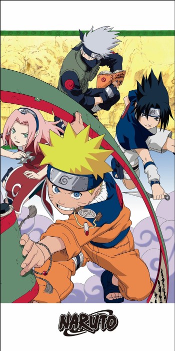 36570Ręcznik plażowy 70x140 Naruto kolorowy dziecięcy Kids25-1
