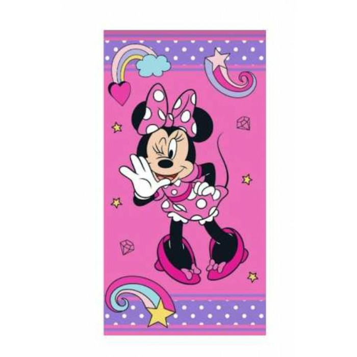 36578Ręcznik plażowy 70x140 Myszka Mini 1 różowy bawełniany 320g/m2 S24-1