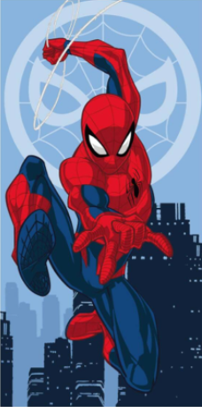 36591Ręcznik plażowy 70x140 Spider-man niebieski bawełniany August 23-1