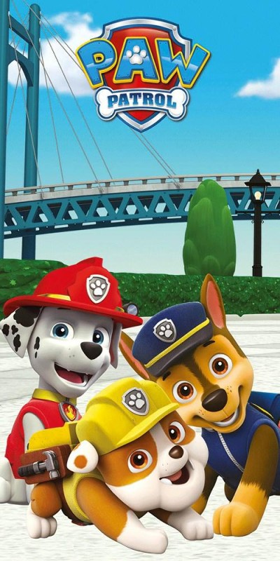 Ręcznik dziecięcy 70x140 Psi Patrol Paw Chase Marshall Rubble plażowy-1