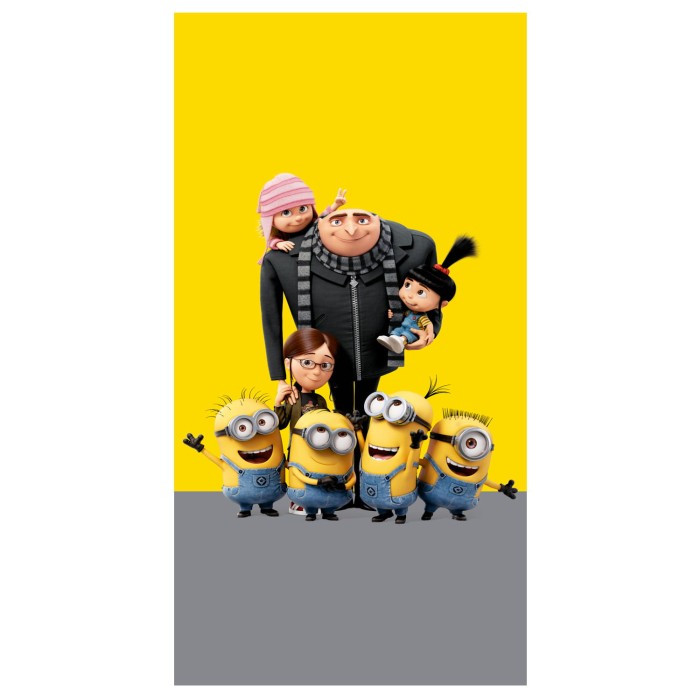 36635Ręcznik dziecięcy 70x140 Dru Gru i Minionki plażowy bawełniany C24-1