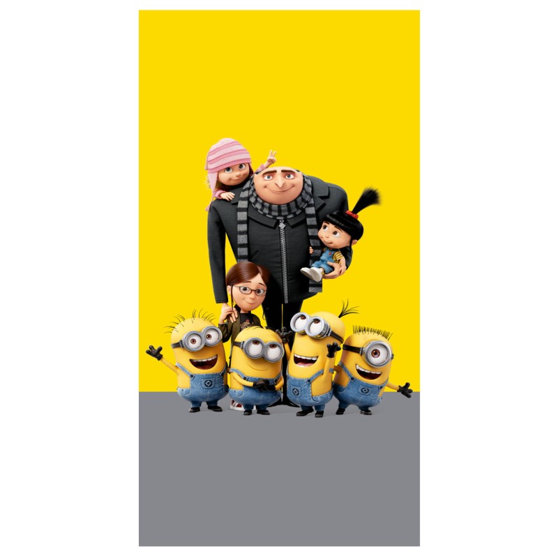 36635Ręcznik dziecięcy 70x140 Dru Gru i Minionki plażowy bawełniany C24-1