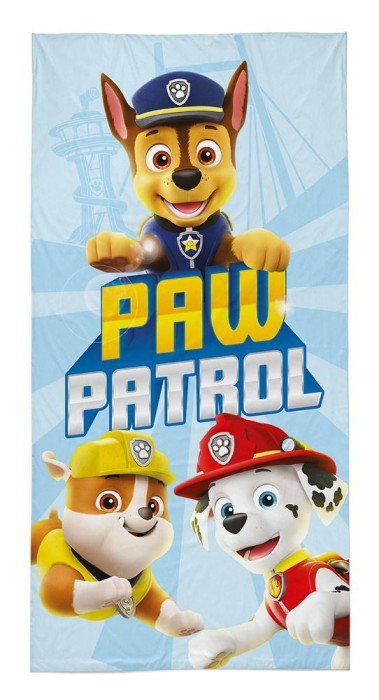 36638Ręcznik dziecięcy 70x140 Psi Patrol niebieski kolorowy bawełniany PP 06 BT-1