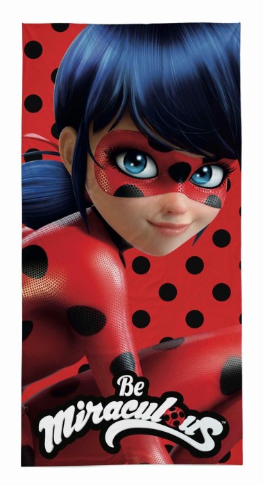 36641Ręcznik dziecięcy 70x140 Ladybug czerwony czarny bawełniany LB 03 BT-1