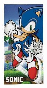 36647Ręcznik dziecięcy 70x140 Sonic niebieski biały zielony bawełniany SON 01 T-1