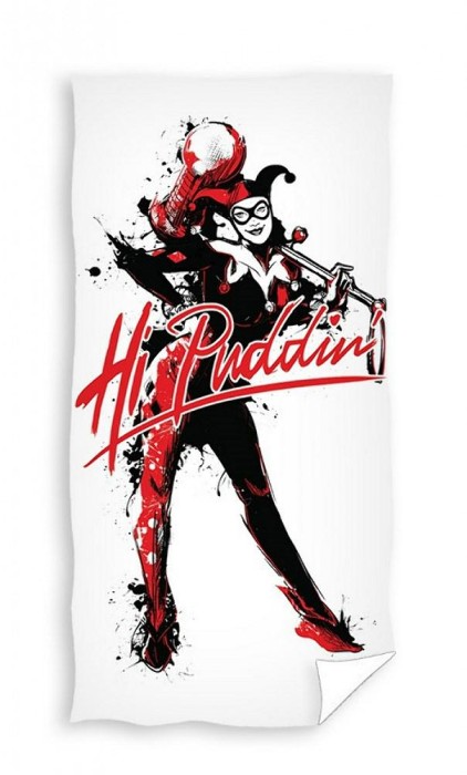 36652Ręcznik dziecięcy 70x140 Batman Hi Puddin biały czarny czerwony plażowy bawełniany C24-1