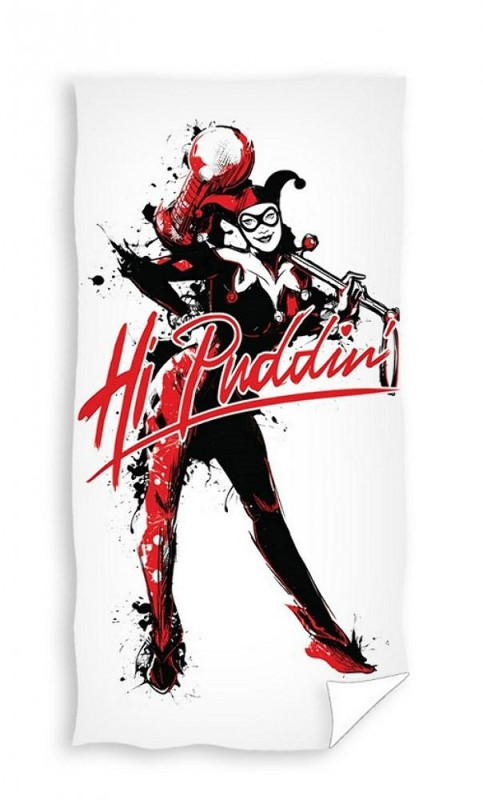 36652Ręcznik dziecięcy 70x140 Batman Hi Puddin biały czarny czerwony plażowy bawełniany C24-1