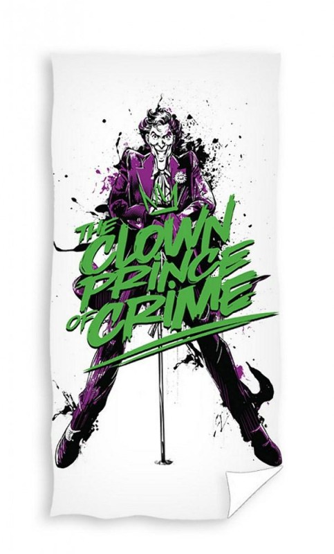 36653Ręcznik dziecięcy 70x140 Batman Clown biały kolorowy plażowy bawełniany C24-1