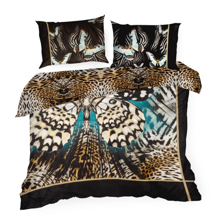 36759Pościel satynowa 160x200 Eva 15 beżowa  czarna pantera Eva Minge Eurofirany-1