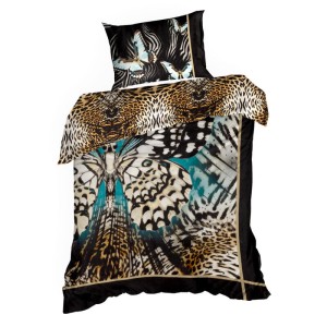 36759Pościel satynowa 160x200 Eva 15 beżowa  czarna pantera Eva Minge Eurofirany-5