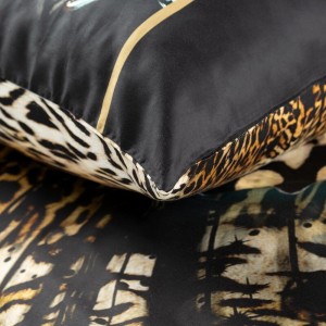 36759Pościel satynowa 160x200 Eva 15 beżowa  czarna pantera Eva Minge Eurofirany-8