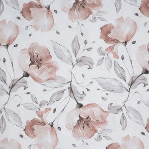 Pościel bawełniana 160x200 Nicky biała w kwiaty-3