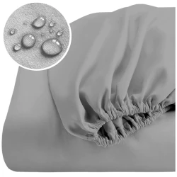 Prześcieradło Wodoodporne 180x200 z Gumką – Nieprzemakalne, Szare