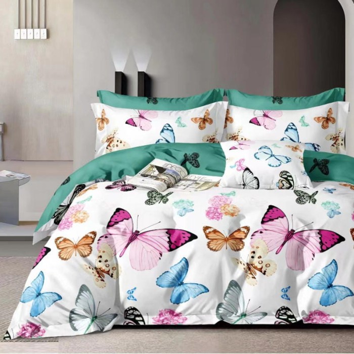 Pościel z Mikrofibry Dwustronna Elena 546 motyle 160x200 4 części-1