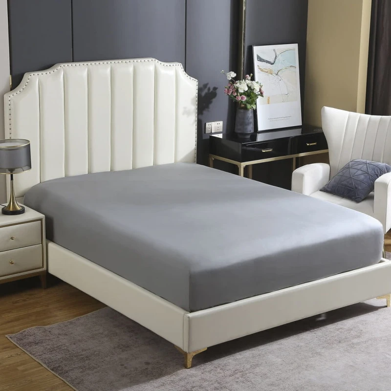 Luksusowe prześcieradło satynowe 140x200 - grafitowe