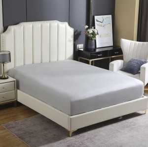 Luksusowe prześcieradło satynowe 90x200 - szare