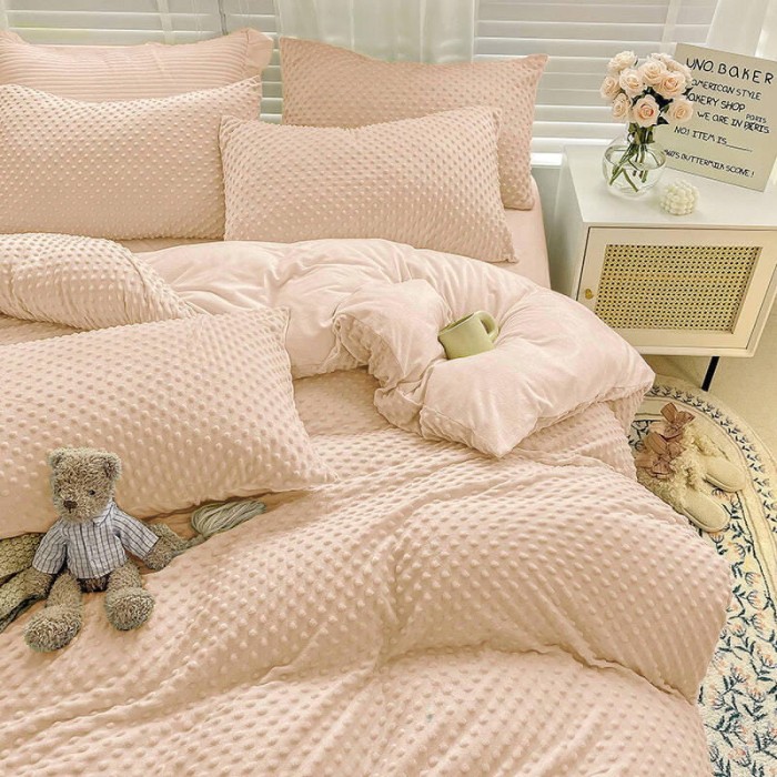 Pluszowa pościel 200x220 Minky Miś - beżowa