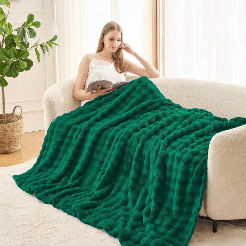 Zielony Koc narzuta bąbelkowy 200x220 3D BUBBLE