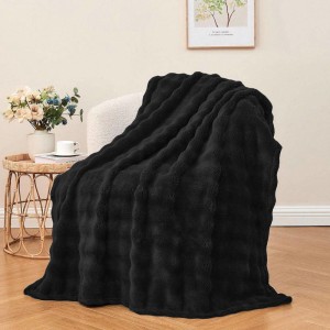 Koc narzuta bąbelkowy 200x220 3D BUBBLE czarny