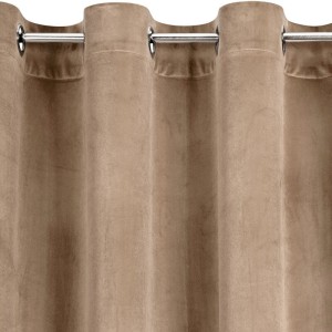 Zasłona 140x250 welurowa na przelotkach Rosa beżowa ciemna-5