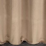 Zasłona 140x250 welurowa na przelotkach Rosa beżowa ciemna