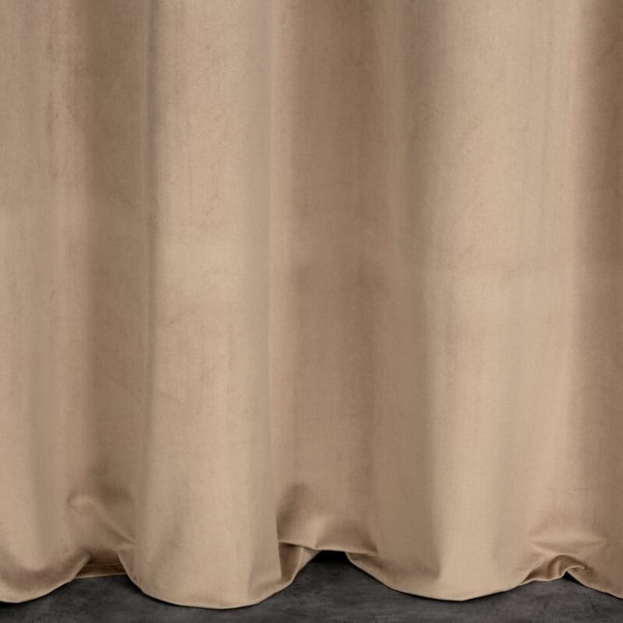 Zasłona 140x250 welurowa na przelotkach Rosa beżowa ciemna-1
