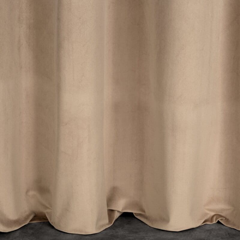 Zasłona 140x250 welurowa na przelotkach Rosa beżowa ciemna-1