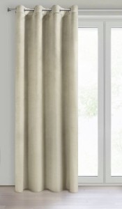 Zasłona 140x250 welurowa na przelotkach Rosa kremowa-4