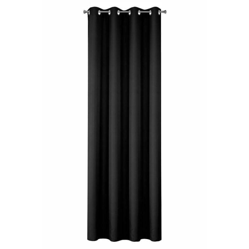 Zasłona 140x250 na przelotkach czarna Rita-2