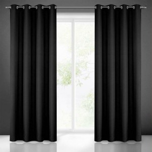 Zasłona 140x250 na przelotkach czarna Rita-1
