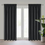 Zasłona 140x270 na taśmie czarna Rita