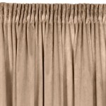 Zasłona 140x270 na taśmie Rosa beżowa ciemna welurowa