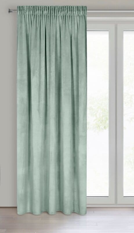 Zasłona 140x270 na taśmie Rosa miętowa jasna welurowa-4