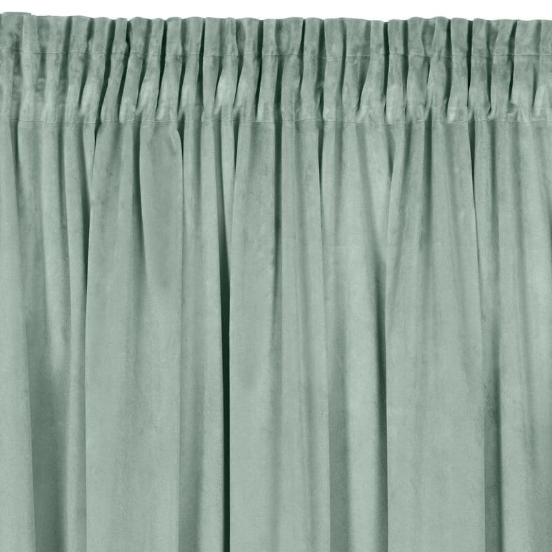 Zasłona 140x270 na taśmie Rosa miętowa jasna welurowa-1