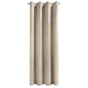 Zasłona 140x250 beżowa Melanie na przelotkach welurowa-2