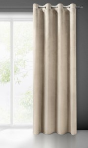 Zasłona 140x250 beżowa Melanie na przelotkach welurowa-8