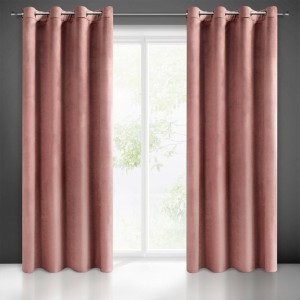 Zasłona 140x250 różowa ciemna Melanie na przelotkach welurowa-1