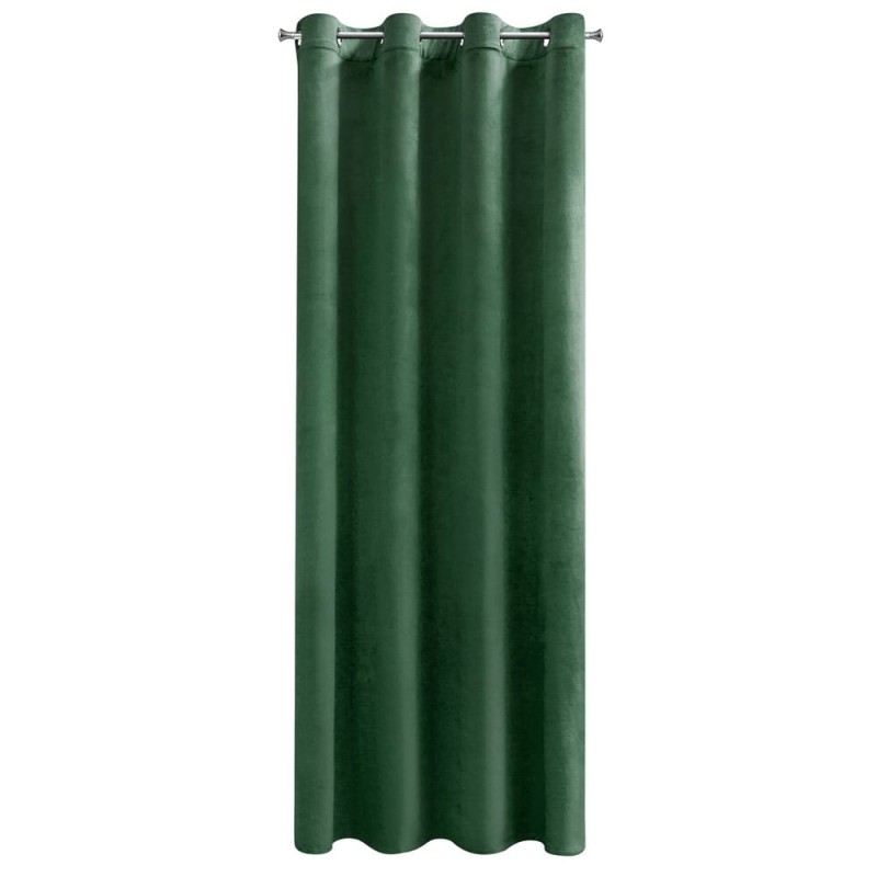 Zasłona 140x250 zielona ciemna Melanie na przelotkach welurowa-2