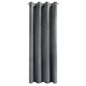 Zasłona 140x250 grafitowa Melanie na przelotkach welurowa-2