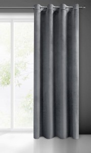 Zasłona 140x250 grafitowa Melanie na przelotkach welurowa-6