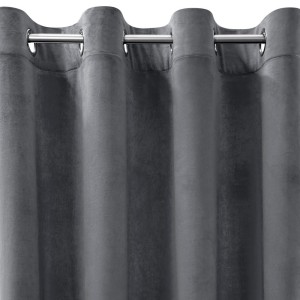 Zasłona 140x250 grafitowa Melanie na przelotkach welurowa-7